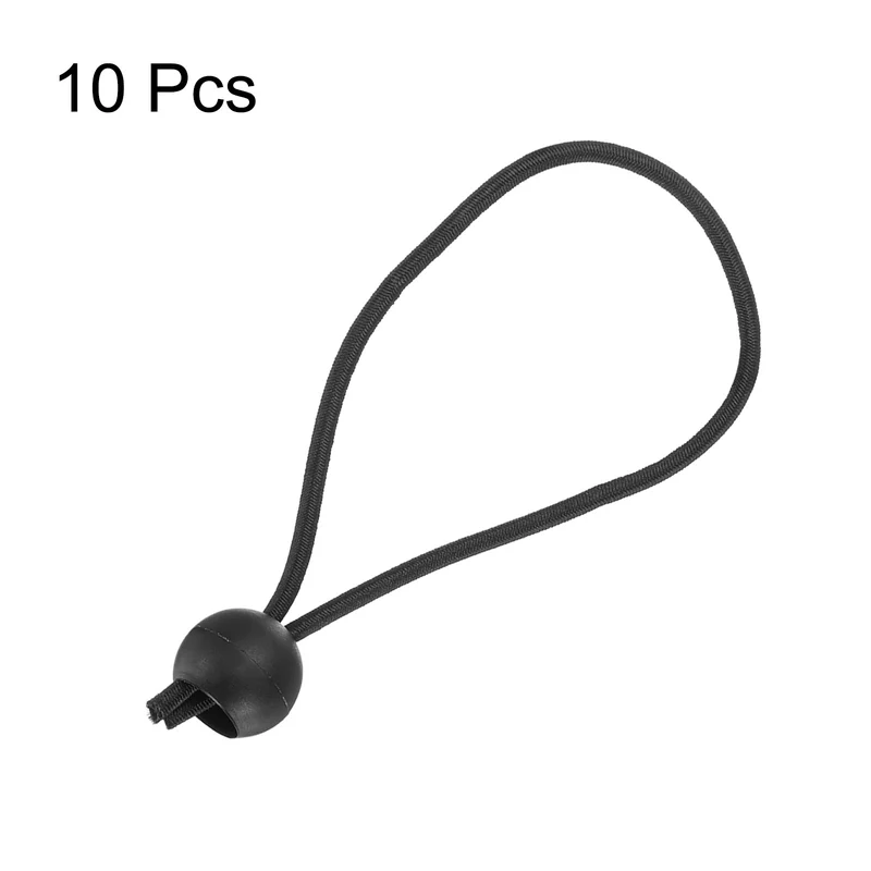 10Pcs Ball Bungee Cords 6" Heavy Duty Bungee Cord Balls for Tent Holding, Black