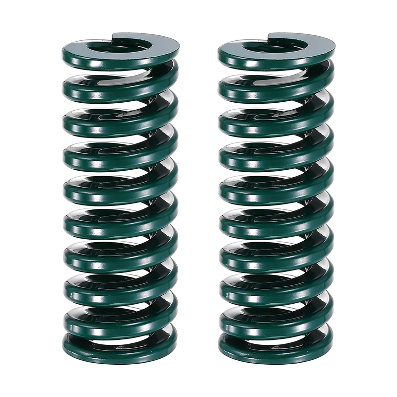 2Pcs Green Compression Spring 3/4" OD 2 Length, Alloy Steel Flat Wire