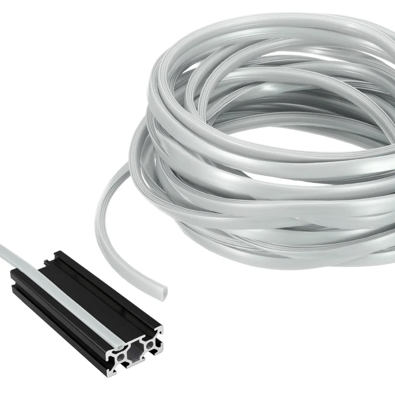 20m / 65.6ft Silver 6mm 2020 Aluminum T Slot Soft Cover Seal Pack of 1