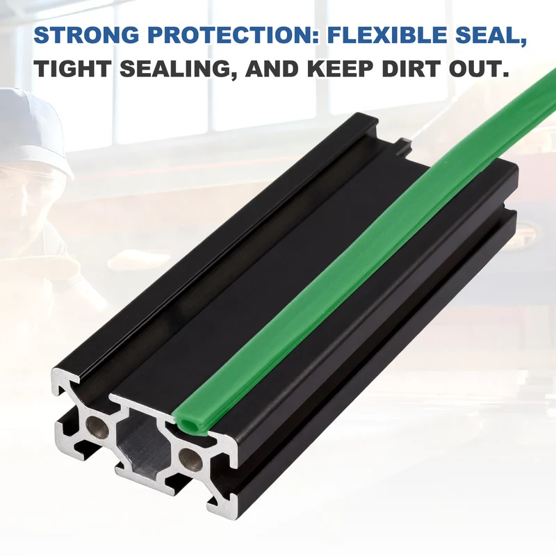 10m / 32.8ft Green 8mm 3030 4040 Aluminum T Slot Soft Cover Seal Pack of 1
