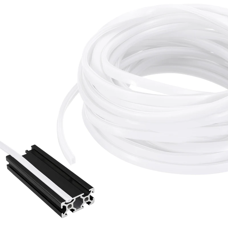 10m / 32.8ft White 6mm 2020 Aluminum T Slot Soft Cover Seal Pack of 1