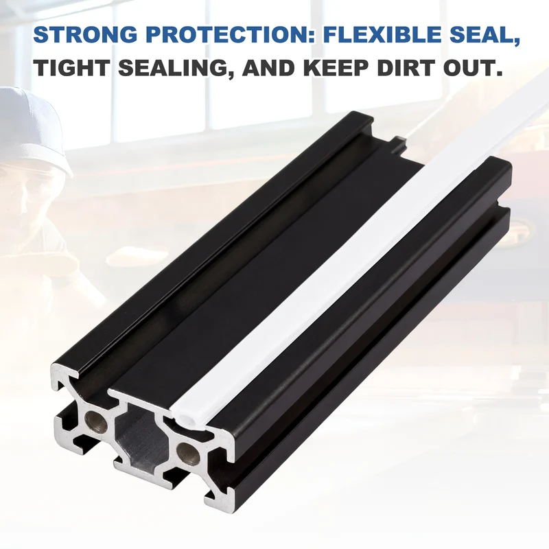 10m / 32.8ft White 6mm 2020 Aluminum T Slot Soft Cover Seal Pack of 1