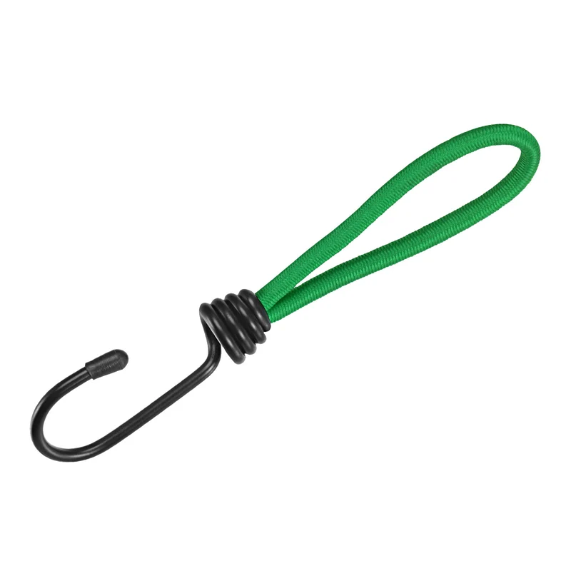 Elastic Cord with Hook 6 Inch Tarp Strap Rope Fixed for Outdoor Camping Tent Canopy Awnings Cover Green