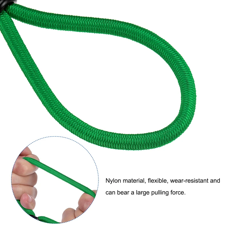 Elastic Cord with Hook 6 Inch Tarp Strap Rope Fixed for Outdoor Camping Tent Canopy Awnings Cover Green