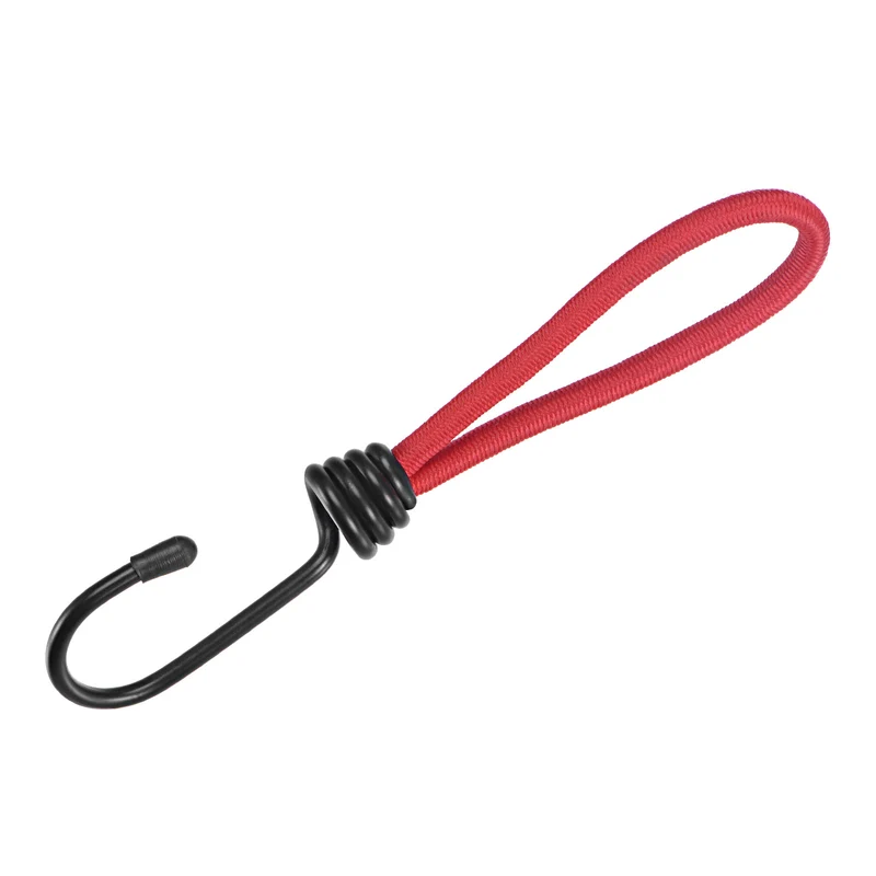Elastic Cord with Hook 6 Inch Tarp Strap Rope Fixed for Outdoor Camping Tent Canopy Awnings Cover Red