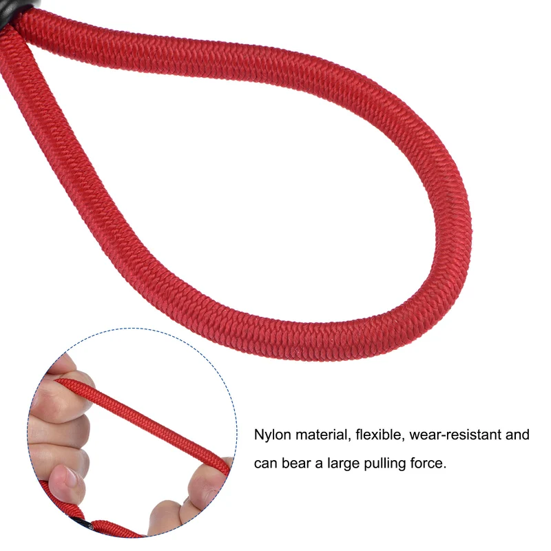 Elastic Cord with Hook 6 Inch Tarp Strap Rope Fixed for Outdoor Camping Tent Canopy Awnings Cover Red