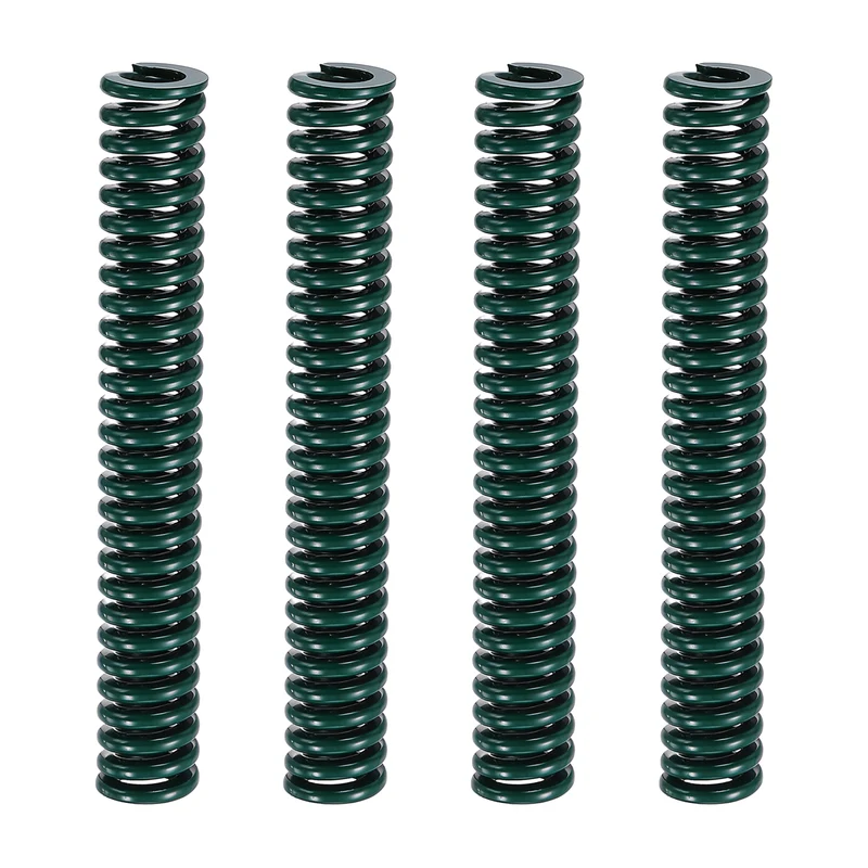 4Pcs Green Compression Spring 1/2" OD 3.5 Length, Alloy Steel Flat Wire