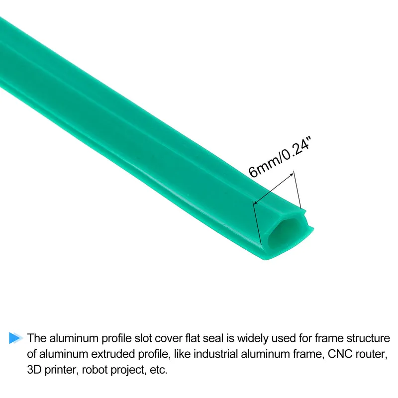 Aluminum Profile Slot Cover Flat Seal Green 10m 6mm 2020 Series 1Pcs