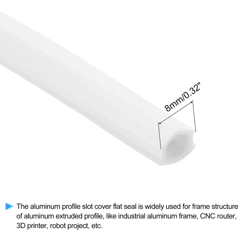 Aluminum Profile Slot Cover Flat Seal White 10M 8mm 3030 4040 Series