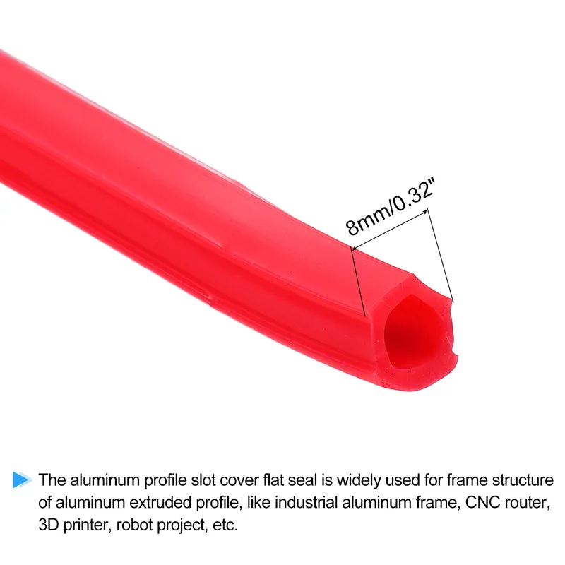 Aluminum Profile Slot Cover Flat Seal Red 10M 8mm 3030 4040 Series