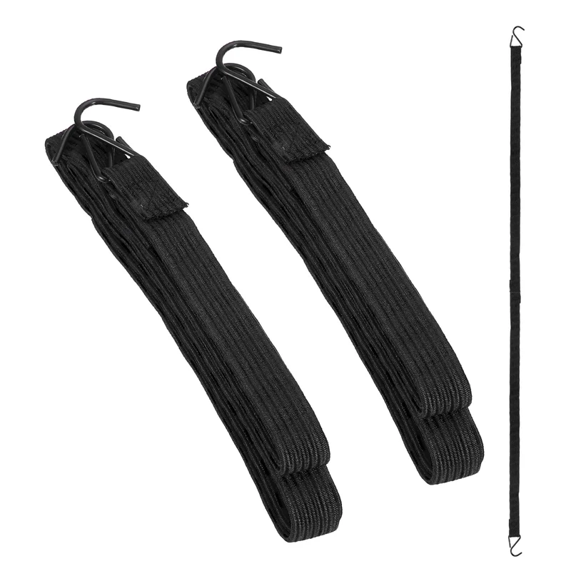 2Pcs Adjustable Bungee Cords with Hook 79" Elastic Bungee Straps, Black