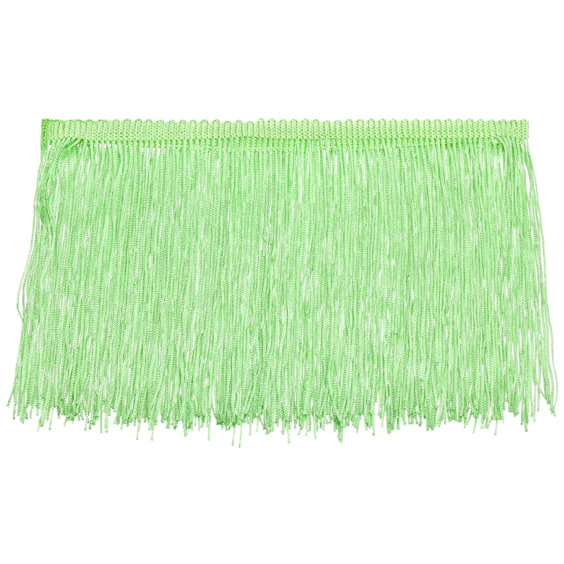 10 Yards 6 Inch Chainette Fringe Trim Tassel Sewing Trim for Clothes Light Green