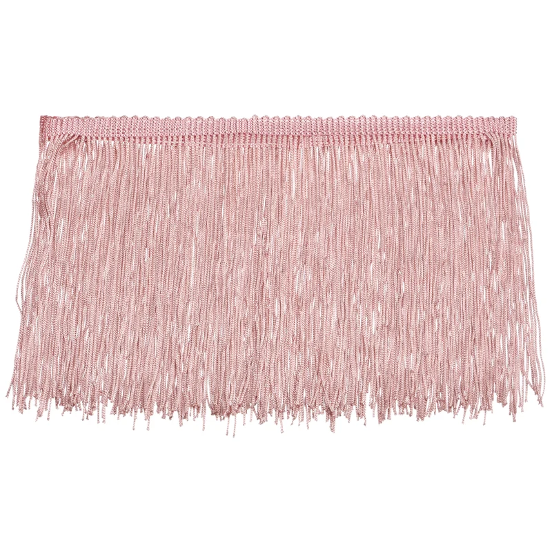 10 Yards 6 Inch Chainette Fringe Trim Tassel Sewing Trim for Clothes, Gray Pink