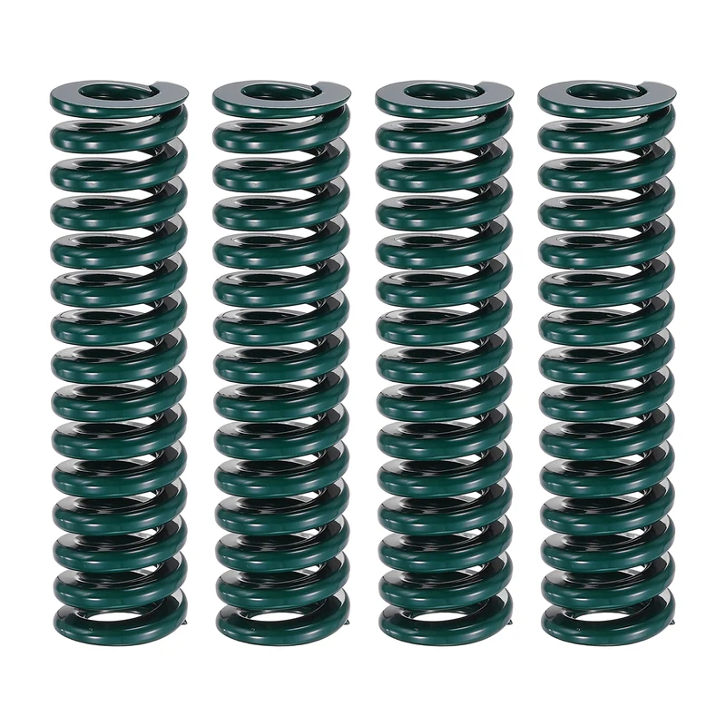 4Pcs Green Compression Spring 5/8" OD 2.5 Length, Alloy Steel Flat Wire