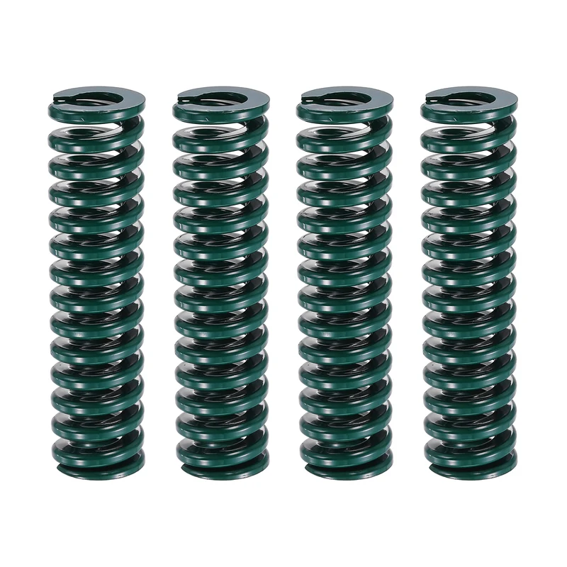 4Pcs Green Compression Spring 3/4" OD 3 Length, Alloy Steel Flat Wire