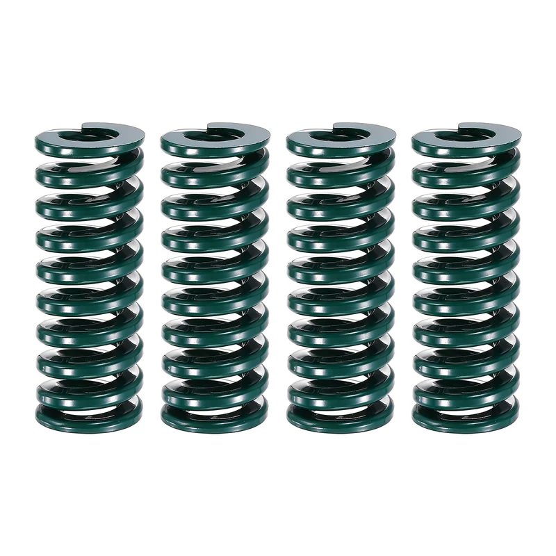 4Pcs Green Compression Spring 3/4" OD 2 Length, Alloy Steel Flat Wire