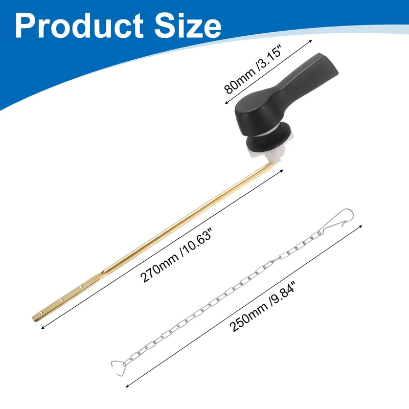 2Set Front Mount Universal Toilet Handle Replacement, 701 Black