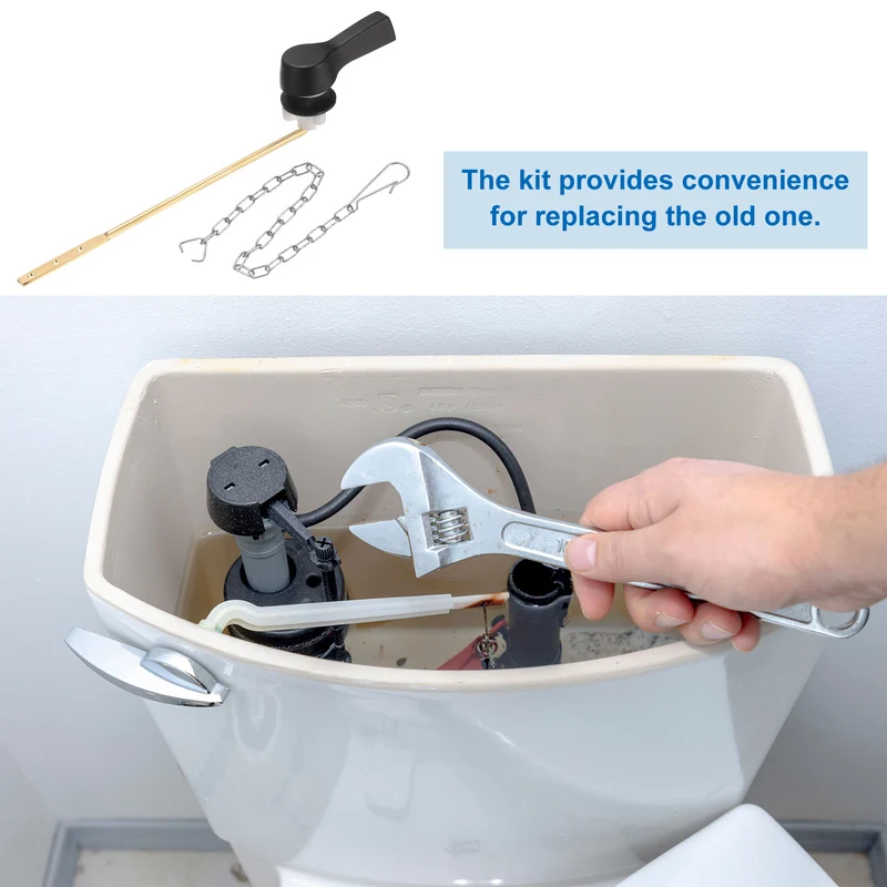 2Set Front Mount Universal Toilet Handle Replacement, 701 Black