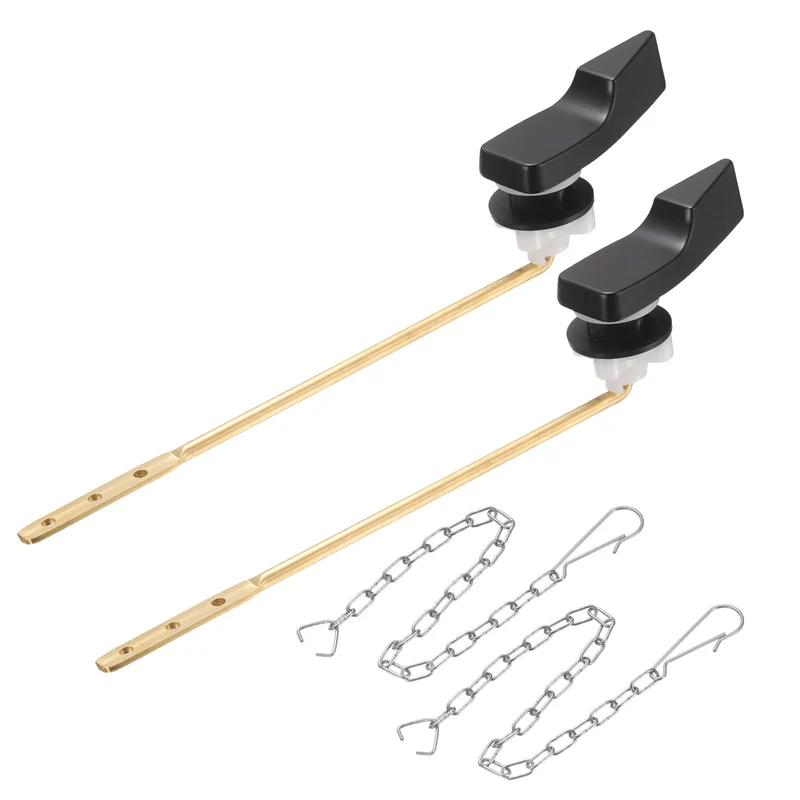 2Set Front Mount Universal Toilet Handle Replacement, 702 Black