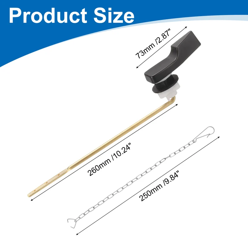 2Set Front Mount Universal Toilet Handle Replacement, 702 Black