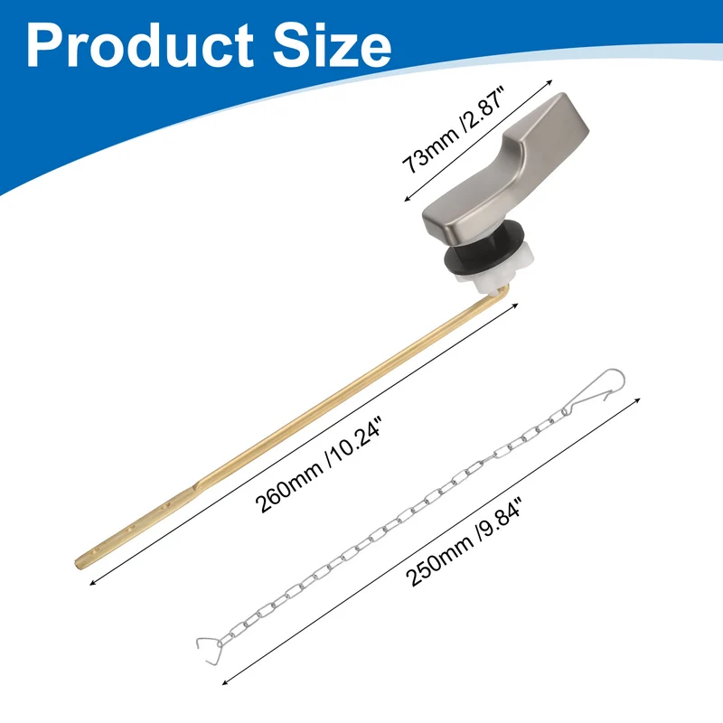 2Set Front Mount Universal Toilet Handle Replacement, 702 Silver