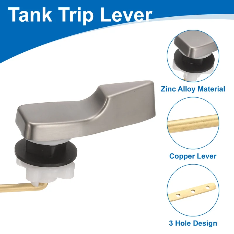 2Set Front Mount Universal Toilet Handle Replacement, 702 Silver