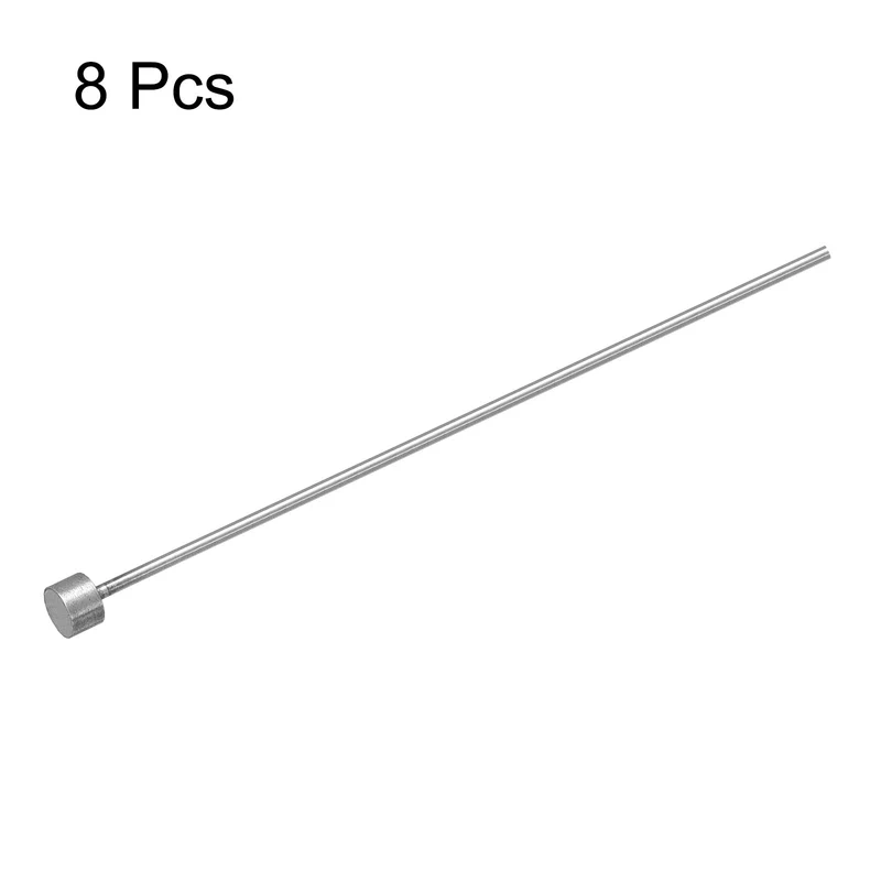 Straight Ejector Pins, 2mm Dia 65Mn Steel Round Tip Punch 100 Long 8Pcs