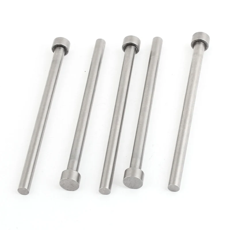 6mm Tip Steel Straight Injection Ejector Pin Die Thimble 5 Pcs