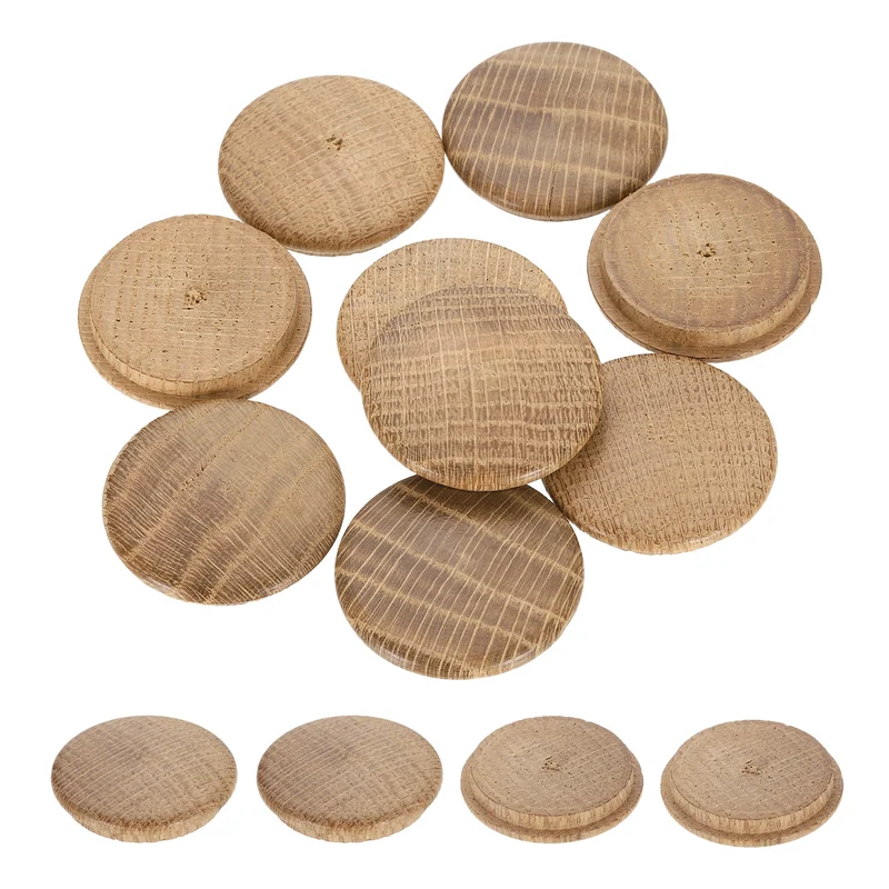 20Pcs Wood Button Plugs, 40mm/1.57" Oak Hardwood Screw Hole Plug for Furniture