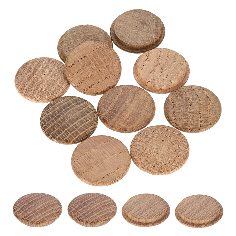 20Pcs Wood Button Plugs, 30mm/1.18" Oak Hardwood Screw Hole Plug for Furniture