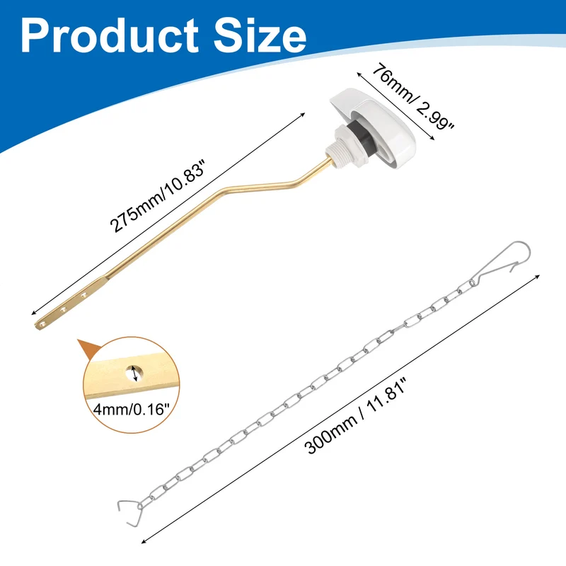 2Set Side Mount Universal Toilet Handle Replacement, 2408 White