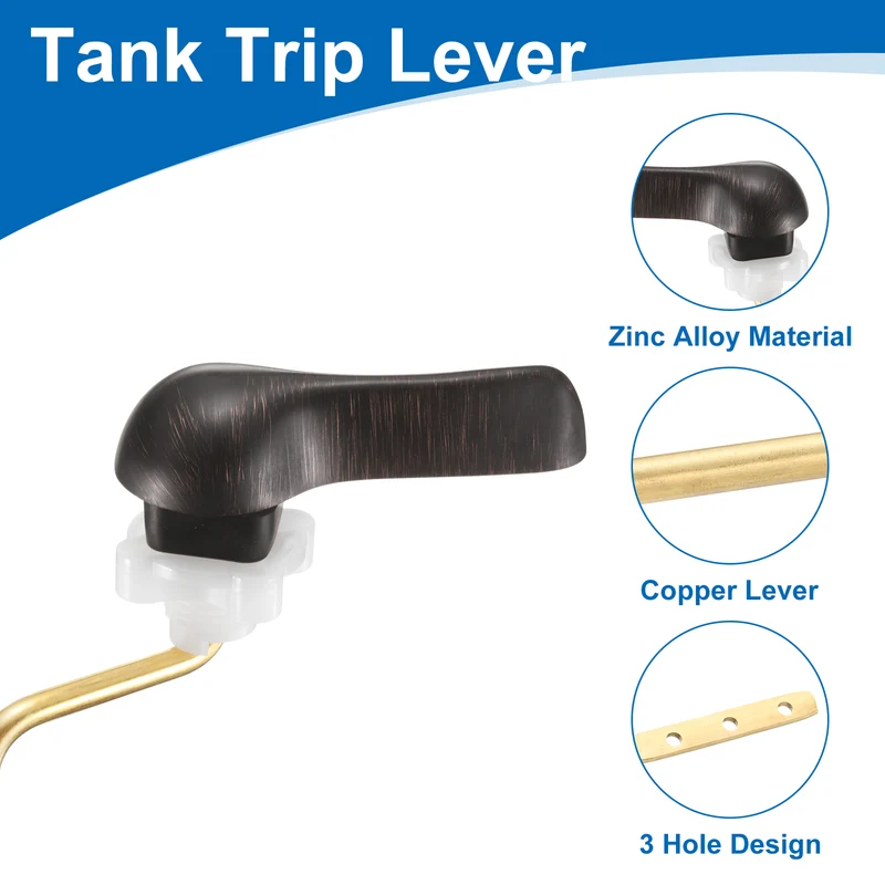Side Mount Universal Toilet Handle Replacement, 2411 Black Bronze