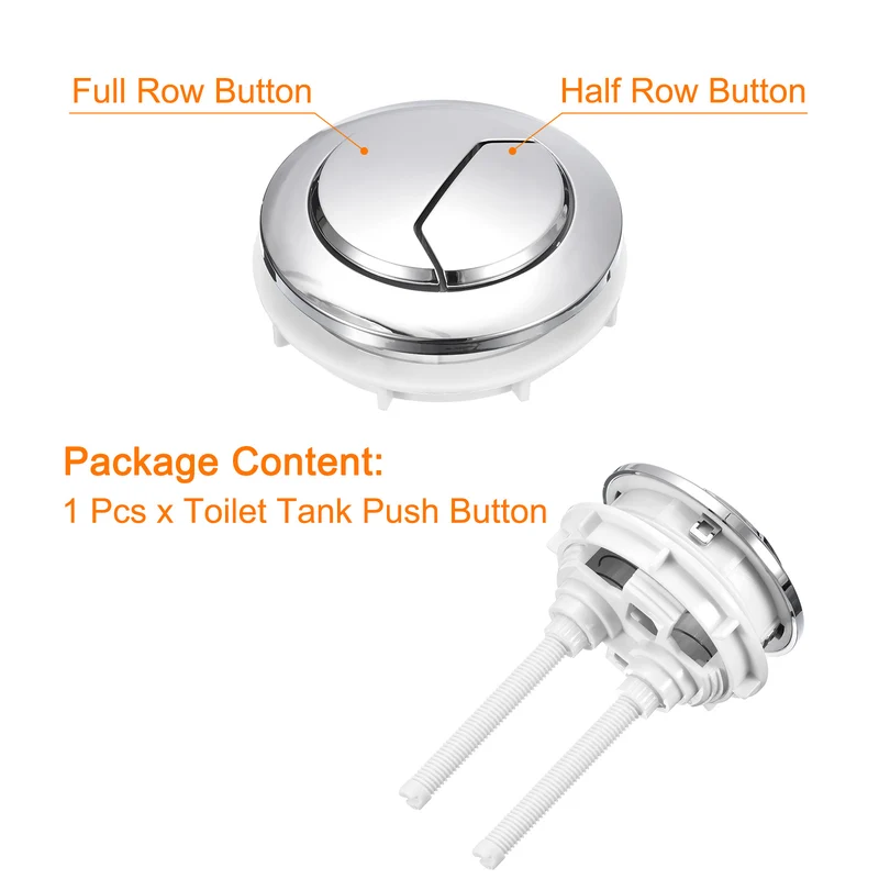 Toilet Tank Button Dual Push Flushing Toilet Replacement Button for 58mm Hole