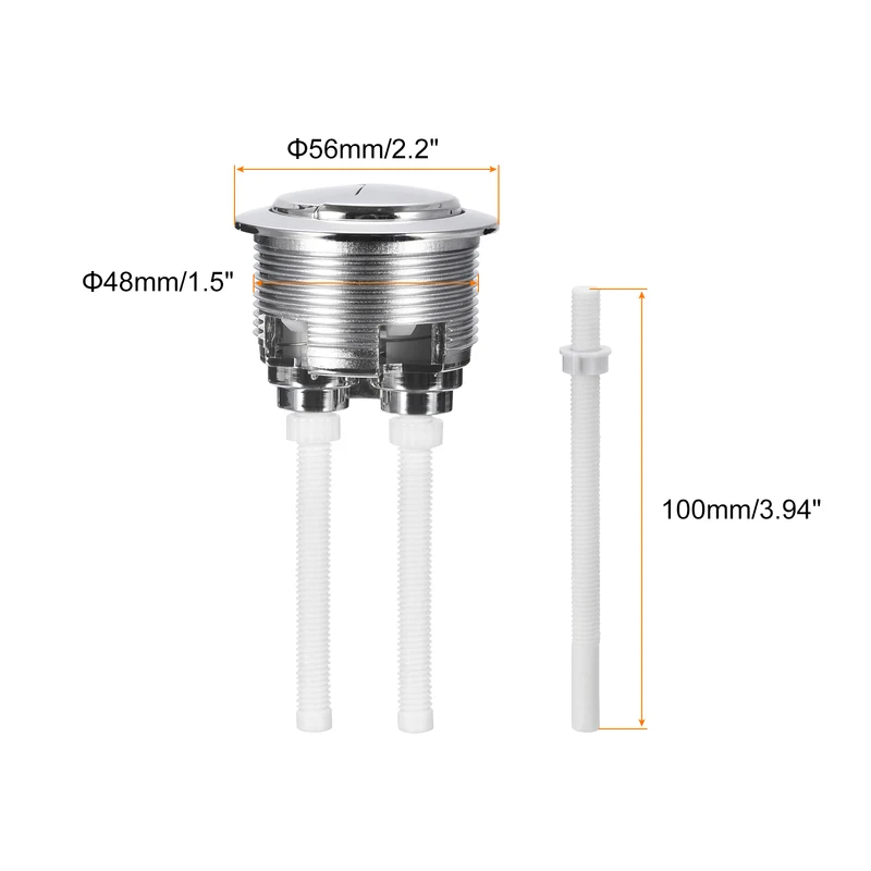 Toilet Tank Button Dual Push Flushing Toilet Replacement Button for 48mm Hole