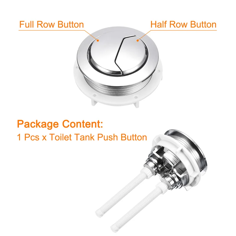 Toilet Tank Button Dual Push Flushing Toilet Replacement Button for 48mm Hole