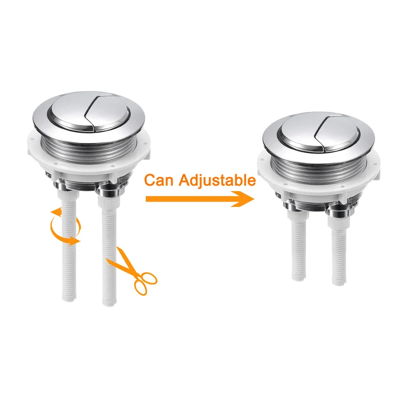 Toilet Tank Button Dual Push Flushing Toilet Replacement Button for 48mm Hole