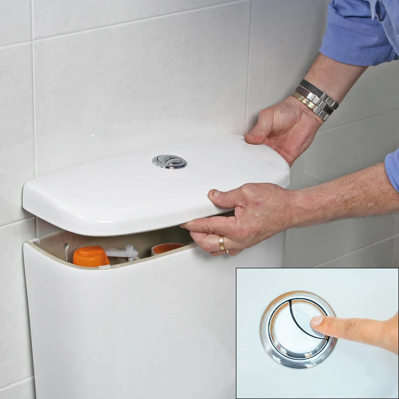 Toilet Tank Button Dual Push Flushing Toilet Button for 38mm(1.5") Hole