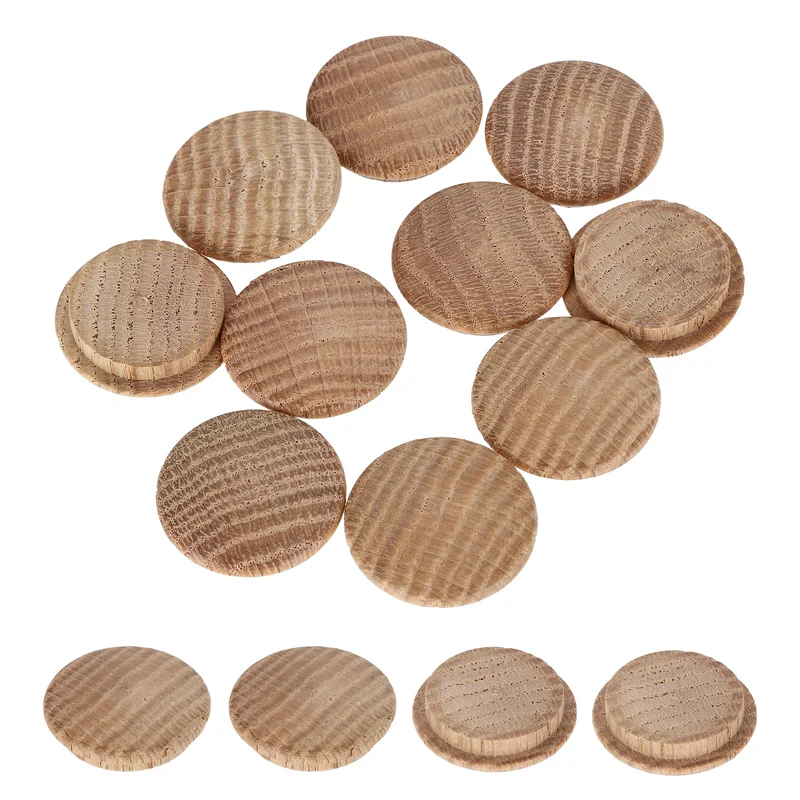 20Pcs Wood Button Plugs, 25mm/0.98" Oak Hardwood Screw Hole Plug for Furniture