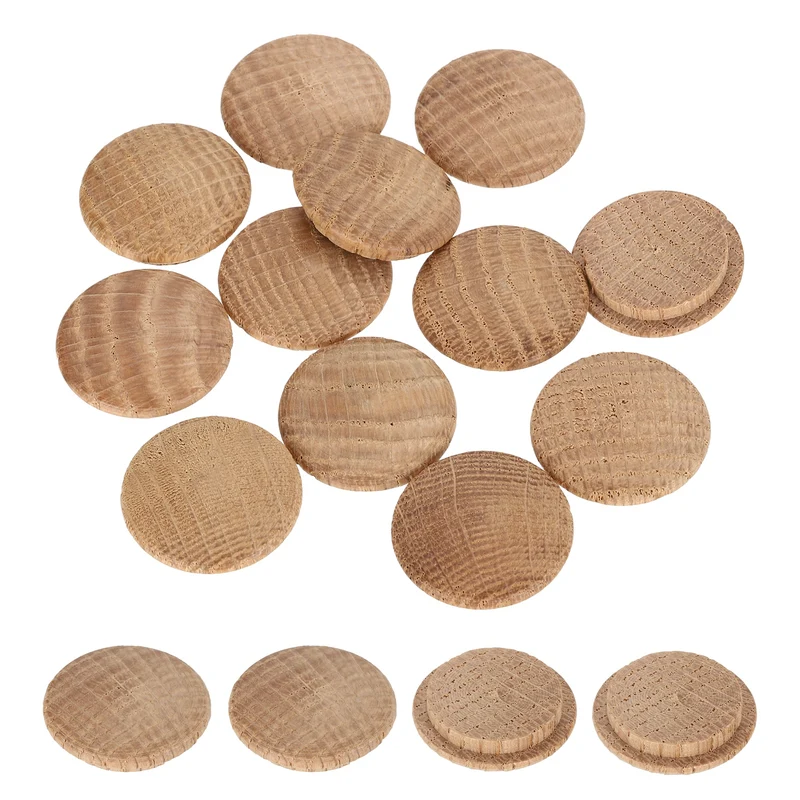 20Pcs Wood Button Plugs, 23mm/0.91" Oak Hardwood Screw Hole Plug for Furniture