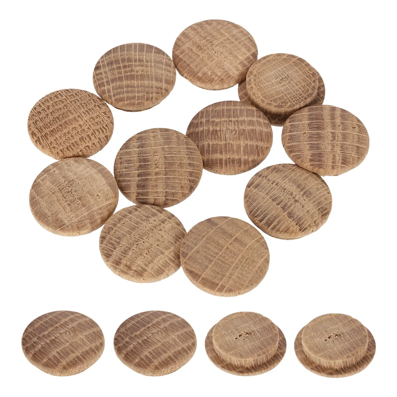 20Pcs Wood Button Plugs, 20mm/0.79" Oak Hardwood Screw Hole Plug for Furniture