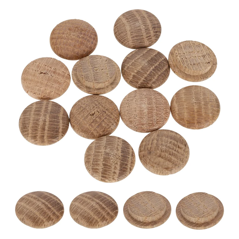 20Pcs Wood Button Plugs, 18mm/0.71" Oak Hardwood Screw Hole Plug for Furniture