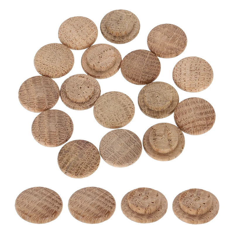 40Pcs Wood Button Plugs, 12mm/0.47" Oak Hardwood Screw Hole Plug for Furniture