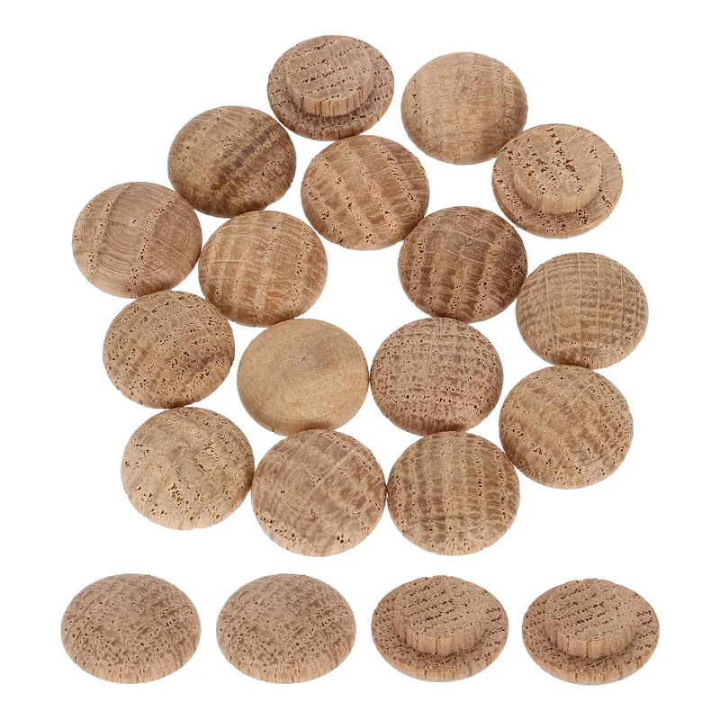 40Pcs Wood Button Plugs 10mm/0.39" Oak Hardwood Screw Hole Plug for Furniture