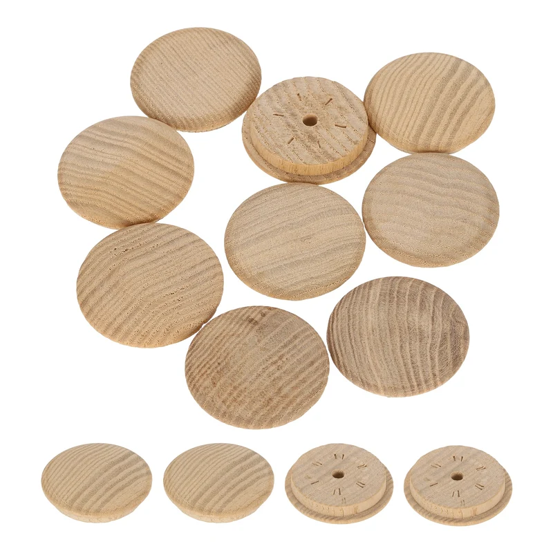 20Pcs Wood Button Plugs, 35mm/1.38" Ash Hardwood Screw Hole Plug for Furniture
