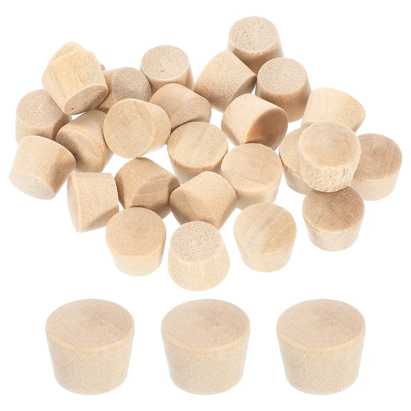56Pcs Wood Button Plugs, 9mm/0.35" Hardwood Screws Hole Plug for Woodworking