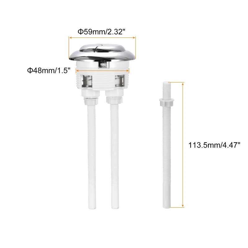 Toilet Tank Button Dual Push Flushing Toilet Button for 48mm(1.89") Hole