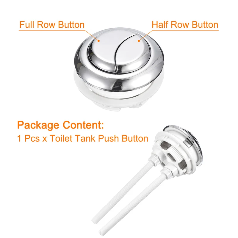 Toilet Tank Button Dual Push Flushing Toilet Button for 48mm(1.89") Hole