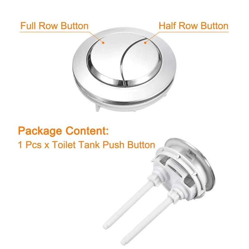 Toilet Tank Button Dual Push Flushing Toilet Button for 58mm(2.28") Hole