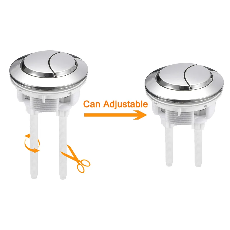 Toilet Tank Button Dual Push Flushing Toilet Button for 58mm(2.28") Hole