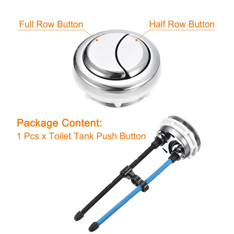 Toilet Tank Button 58mm(2.28") Thread Dual Push Flushing Toilet Button